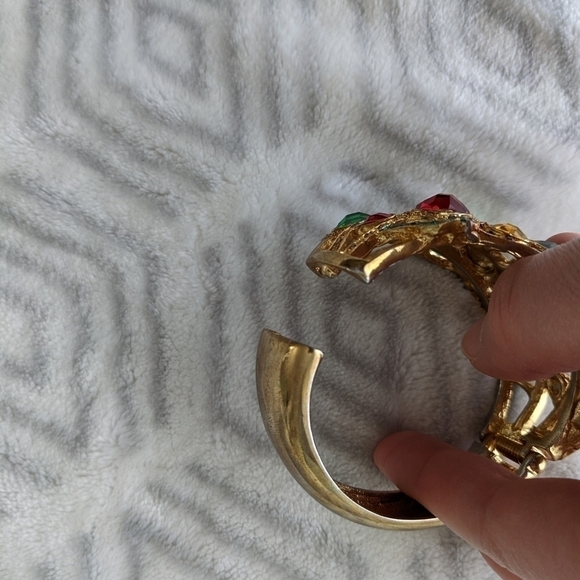 COLORFUL Crystal rhinestone floral flower bracelet - Picture 3 of 7